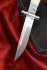 Нож Финка НКВД складная, сталь 95Х18, рукоять накладки акрил белый+черный со звездой