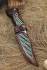 Эксклюзивный нож "Малыш"дамаск в ламинате цельнометаллический, накладки зуб мамонта и железное дерево 