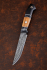 Нож Ирбис дамаск ламинированный с долом черный граб железное дерево карбон