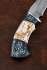 Нож из коньков карельская береза синяя рог лося с рисунком
