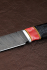 Нож Легион-2 дамаск черный граб резной акрил красный