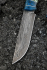 Нож Скала дамаск торцевой мокуме-гане рукоять карельская береза синяя кость мамонта