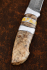 Нож Легион дамаск торцевой карельская береза кость мамонта с дюралью