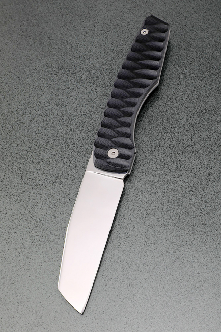 Нож складной Тор сталь Elmax накладки карбон резной + AUS8 (подшипники, клипса)